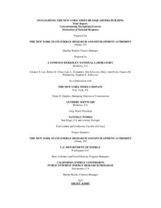 DAYLIGHTING THE NEW YORK TIMES HEADQUARTERS BUILDING Final Report: Commissioning Daylighting Systems Estimation of Demand Response