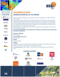 INSTITUTE PARTNERS NATIONAL TITANIUM SUSTAINING PARTNER UPCOMING EVENT: WOMEN IN SPATIAL AT THE FRINGE