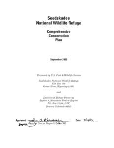 Comprehensive Conservation Plan, Seedskadee National Wildlife Refuge