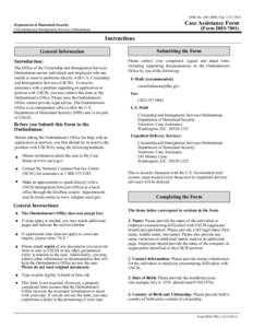 DHS Form 7001, CIS Ombudsman Case Problem Submission Form