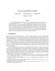 On covering problems of Rado Sergey Bereg∗ Adrian Dumitrescu†  Minghui Jiang‡