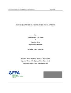 Matter / Hydrology / Total maximum daily load / Clean Water Act / Mercury / Methylmercury / Ogeechee River / Water quality / United States Environmental Protection Agency / Water pollution / Environment / Chemistry