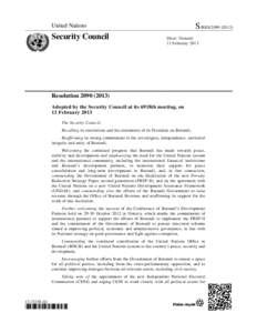 United Nations Peacebuilding Fund / Peacebuilding / Burundi / United Nations Security Council Resolution / United Nations / Politics of Burundi / United Nations Office in Burundi