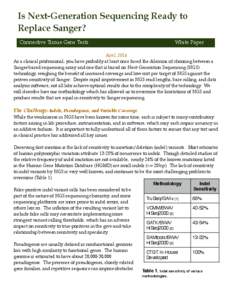 DNA sequencing / Exome sequencing / Indel / Sequencing / Genomes Project / Polymerase chain reaction / Massive parallel sequencing / Biology / Molecular biology / Biochemistry