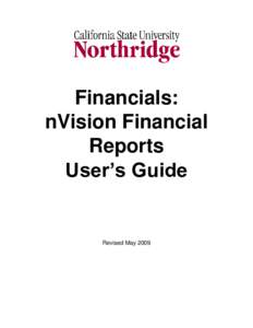 Financials: nVision Financial Reports User’s Guide  Revised May 2009