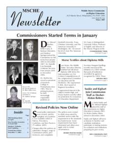 MSCHE  Newsletter Middle States Commission on Higher Education