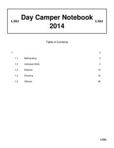 Day Camper Notebook 2014 Table of Contents 1.