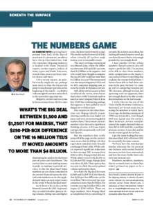 BENEATH THE SURFACE  The Numbers Game As someone with a pricing back-  By Gary Ferrulli