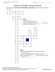 Droofus the Dragon Crossword Puzzle