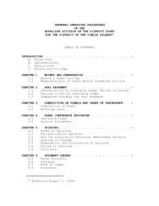 INTERNAL OPERATING PROCEDURES OF THE APPELLATE DIVISION OF THE DISTRICT COURT FOR THE DISTRICT OF THE VIRGIN ISLANDS*  TABLE OF CONTENTS