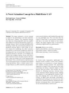 J Intell Robot Syst DOI[removed]s10846[removed]A Novel Actuation Concept for a Multi Rotor UAV Pau Segui-Gasco · Yazan Al-Rihani · Hyo-Sang Shin · Al Savvaris