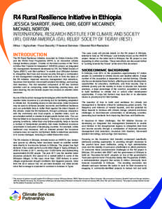 Meteorology / Financial institutions / Institutional investors / Insurance / Risk management / Ethiopia / Crop insurance / Adaptation to global warming / The Earth Institute / Atmospheric sciences / Earth / Security