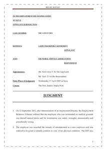 FIJI BANK AND FINANCE SECTOR EMPLOYEES UNION. V. AUSTRALIA AND NEW ZEALAND BANKING GROUP: EMPLOYMENT RELATIONS COURT APPEAL CASE NUMBER: 01 0F 2009