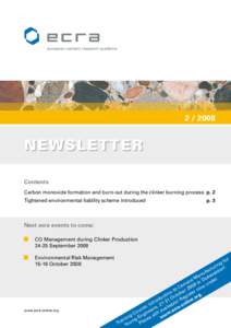 NEWSLETTER NE WSLE TTER Contents Carbon monoxide formation and burn-out during the clinker burning process	 p. 2