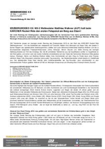 ERZBERGRODEO XX 29. Mai – 1. Juni 2014 Eisenerz-Austria Pressemitteilung 29. Mai[removed]ERZBERGRODEO XX: MX-3 Weltmeister Matthias Walkner (AUT) holt beim