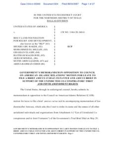 Politics / Amicus curiae / Roman law / Council on American-Islamic Relations / Brief / Holy Land Foundation for Relief and Development / Hamas / Amicus / Legal documents / Islamist groups / Islam