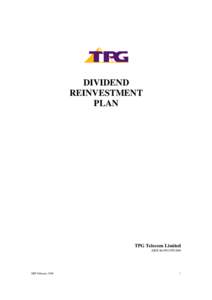 DIVIDEND REINVESTMENT PLAN TPG Telecom Limited ABN