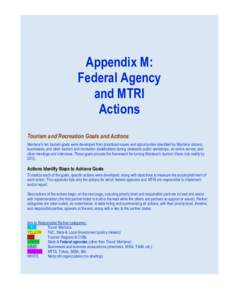Microsoft Word - MT Tourism Plan APPENDIX M-FEDERAL and MTRI  FINAL-Rev_05[removed]doc