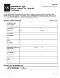 FedLine Command File Connectivity Test Request