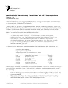 Graph Designs for Reviewing Transactions and the Changing Balance