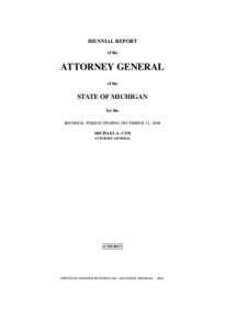 BIENNIAL REPORT of the ATTORNEY GENERAL of the