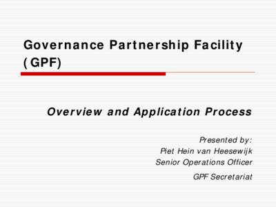 Governance Partnership Facility (GPF)