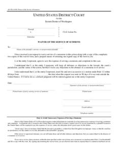 Waiver of the Service of Summons