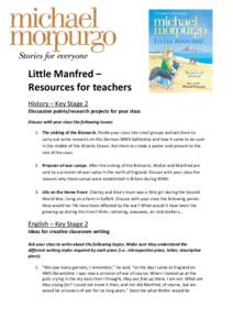                         Little Manfred –   Resources for teachers   