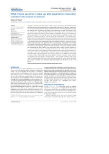 HYPOTHESIS AND THEORY ARTICLE  published: 13 August 2013 doi: [removed]fpsyg[removed]What I make up when I wake up: anti-experience views and