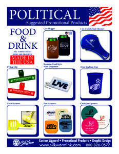 POLITICAL  Suggested Promotional Products FOOD &