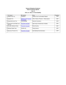 Revenue Estimating Conference Impact Conference Agenda 3-Apr-15 9:00, a.m., Room 117 Knott Building Tax Source 1 Aviation Fuel Tax