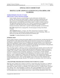 Language Learning & Technology http://llt.msu.edu/issues/june2014/commentary.pdf June 2014, Volume 18, Number 2 pp. 2–8