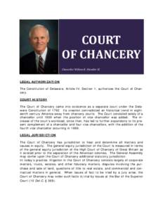 Year of birth missing / Equity / Court of Chancery / English civil law / Chancellor / Delaware Court of Chancery / Leo E. Strine /  Jr. / Donald F. Parsons / High Court / Law / Courts of chancery / Civil law