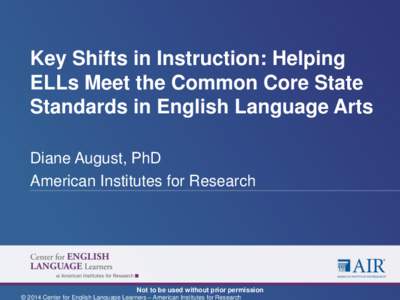 Keynote: Helping ELLs Meet the Common Core State Standards in Language Arts