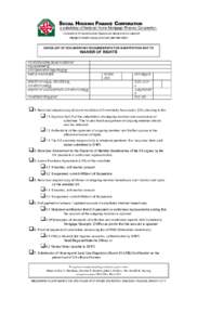 SOCIAL HOUSING FINANCE CORPORATION  a subsidiary of National Home Mortgage Finance Corporation COMMUNITY MORTGAGE PROGRAM OPERATIONS GROUP PROJECT INDIVIDUALIZATION DEPARTMENT