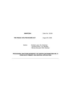 MANITOBA  Order No[removed]THE PUBLIC UTILITIES BOARD ACT