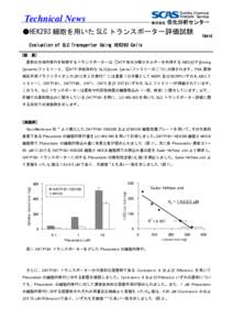 Technical News ● HEK293 細胞を用いた SLC トランスポーター評価試験 TN416  Evaluation of SLC Transporter Using HEK293 Cells