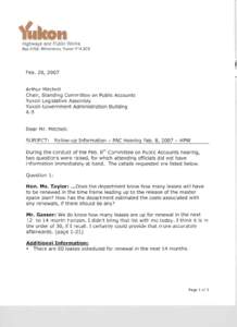 Follow-up Information - PAC Hearing Feb. 8,[removed]HPW from Janet Mann to Arthur Mitchell