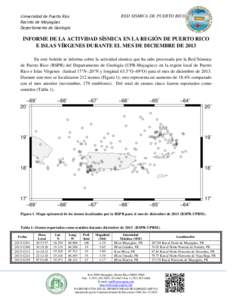 RED SISMICA DE PUERTO RICO  Universidad de Puerto Rico Recinto de Mayagüez Departamento de Geología