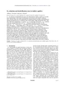 WATER RESOURCES RESEARCH, VOL. 47, W12522, doi:2011WR010471, 2011  O2 reduction and denitrification rates in shallow aquifers Anthony J. Tesoriero1 and Larry J. Puckett2 Received 25 January 2011; revised 23 Septe