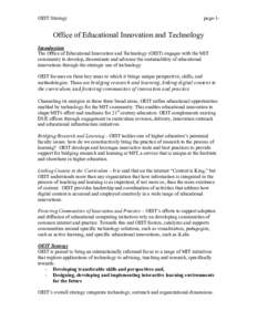 OEIT Strategy  page-1- Office of Educational Innovation and Technology Introduction