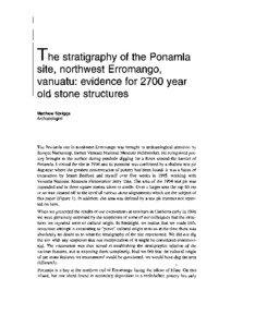 The stratigraphy of the Ponamla site, northwest Erromango, Vanuatu : evidence for 2700 year old stone structures