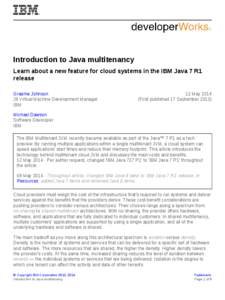 Java virtual machine / Java platform / Computing platforms / Software optimization / Multitenancy / Application Isolation API / Java / JRuby / Project Zero / Computing / Software / Cross-platform software