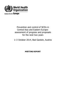 Prevention and control of NCDs in Central Asia and Eastern Europe