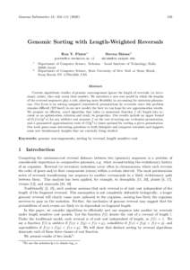 Genome Informatics 13: 103–Genomic Sorting with Length-Weighted Reversals