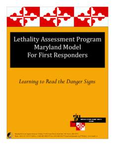 Lethality Assessment Program Maryland Model For First Responders Learning to Read the Danger Signs