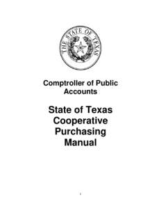 Comptroller of Public Accounts State of Texas Cooperative Purchasing