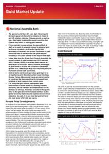 Australia > Commodities  3 May 2013 Gold Market Update