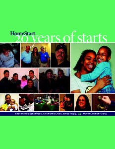 20 years of starts  HomeStart ending homelessness. changing lives. since 1994.