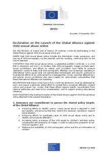 EUROPEAN COMMISSION  MEMO Brussels, 5 December[removed]Declaration on the Launch of the Global Alliance against